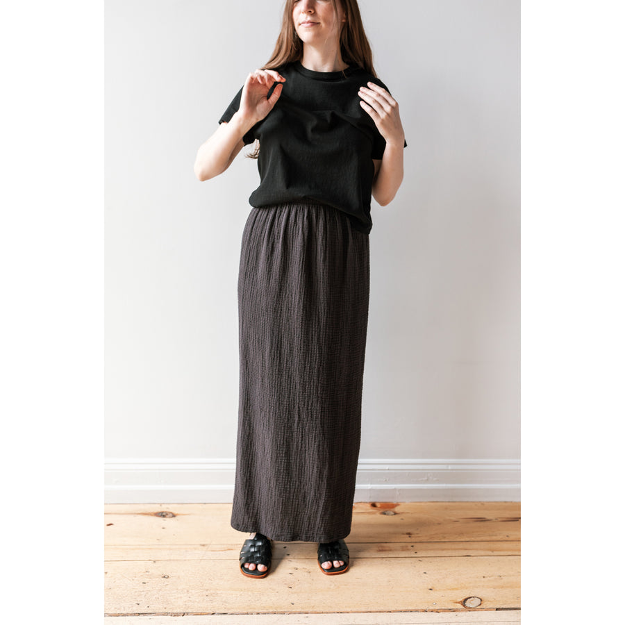 Black Crane Long Skirt in Lemon