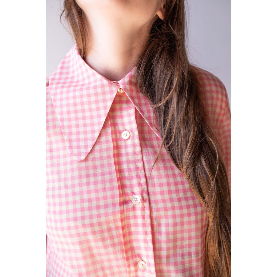 Caron Callahan Cooper Shirt in Pink Hop Gingham