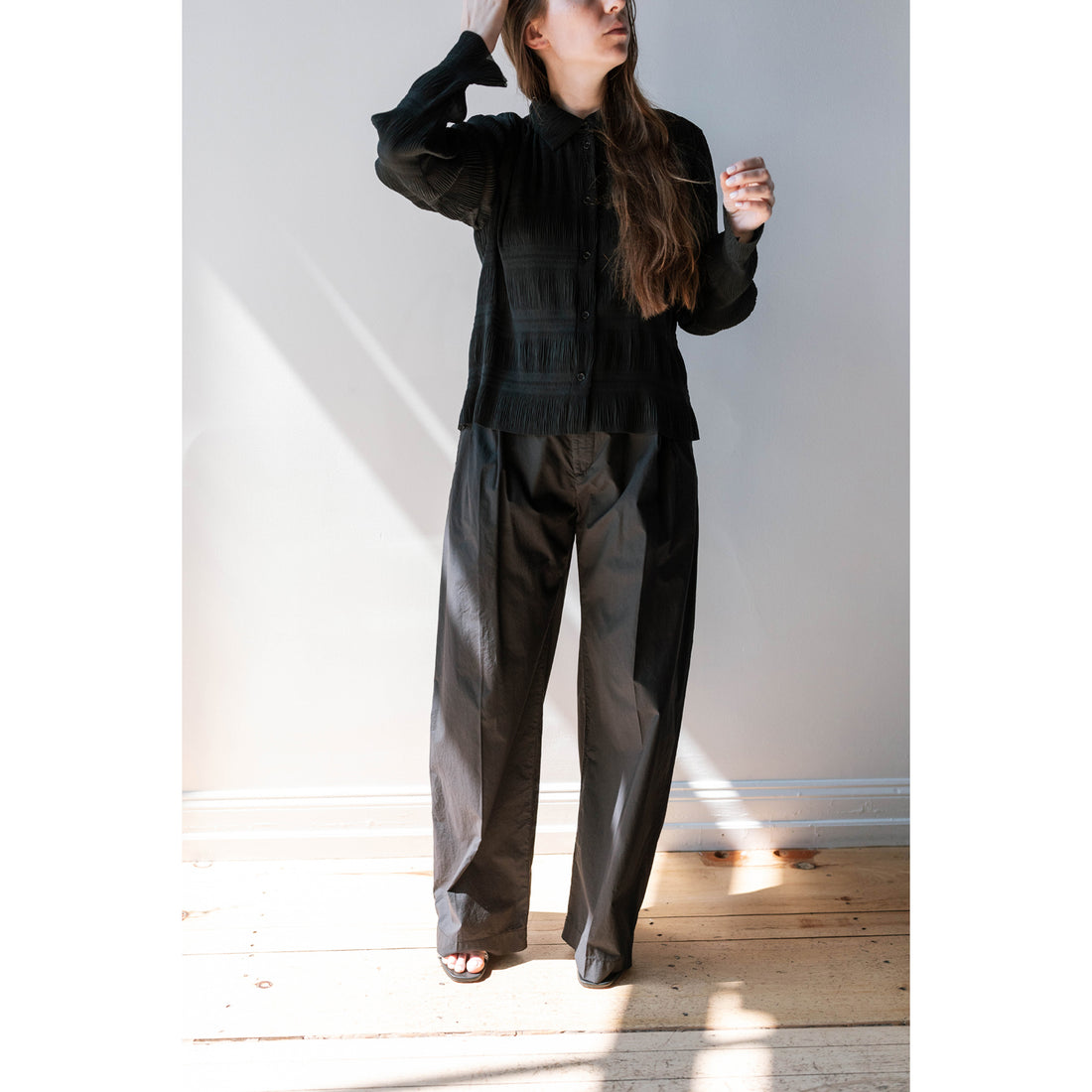 Hope Lungo Trousers in Black Cotton