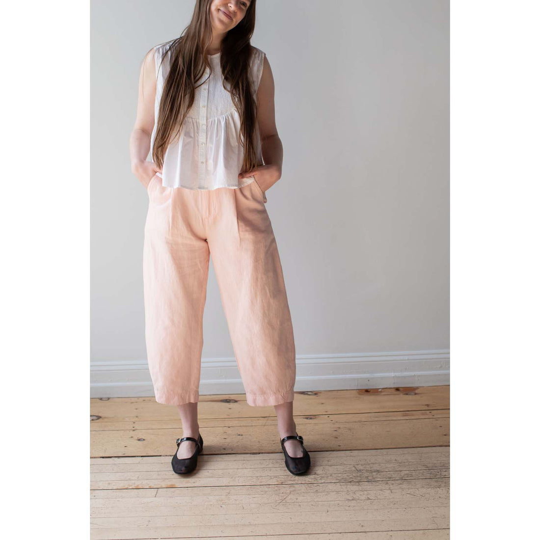 Apiece Apart Petite Bari Cropped Trouser in Rosa