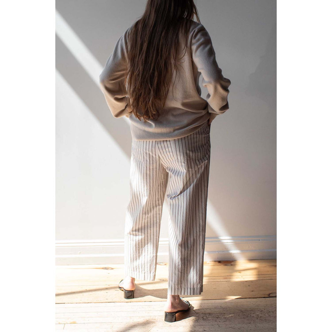 Nicholson & Nicholson Harby Pant in Off White Stripe