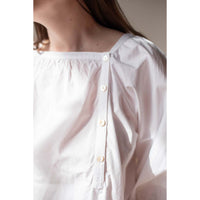 Anaak Elise Button Pop-over Blouse in Chalk