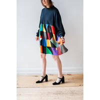 Carleen Lorilyn Dress in Navy/Multi