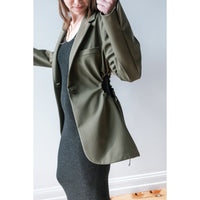 Nomia Gathered Cut Out Blazer in Loden