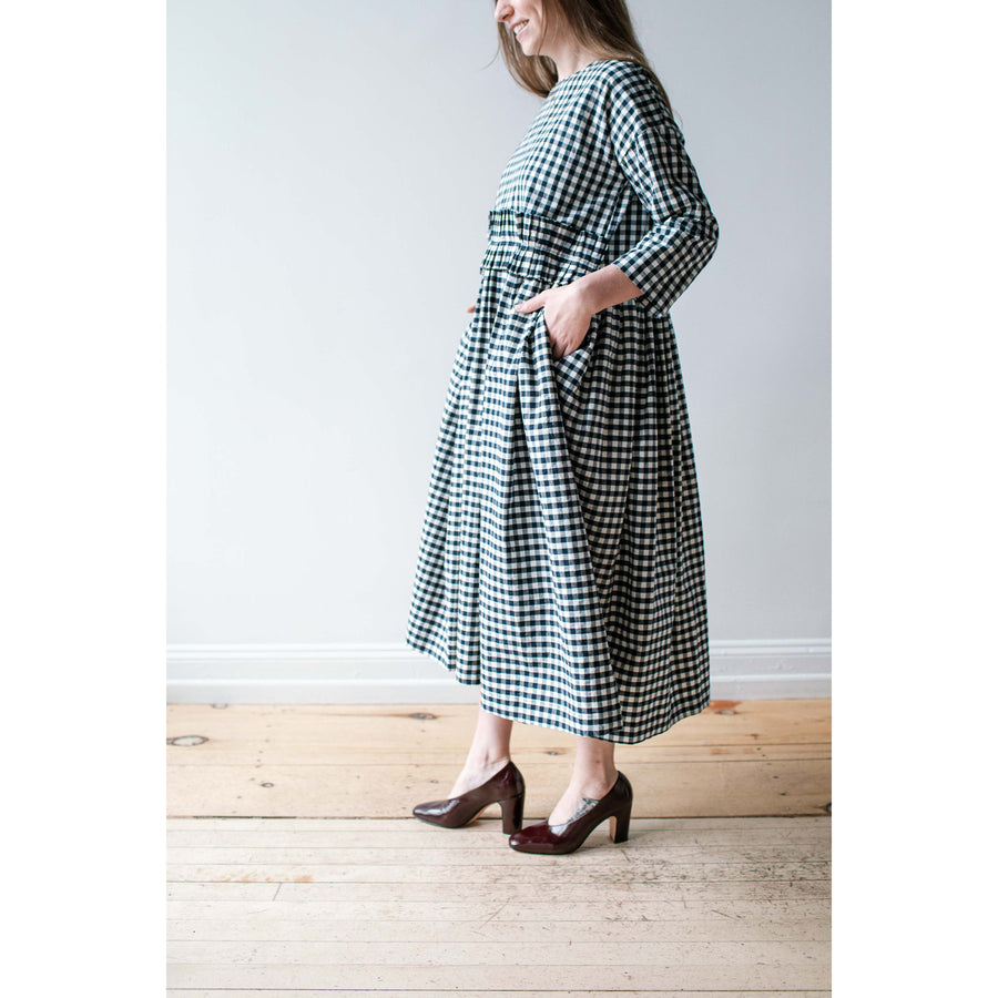 Fabiana Pigna Fer Dress in Navy Plaid