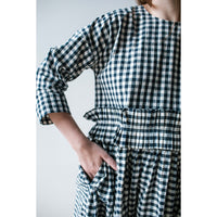 Fabiana Pigna Fer Dress in Navy Plaid