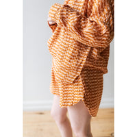 Anaak Mekong Henley Tunic in Cantaloupe Swirl