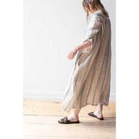 Ichi Antiquités Indigo Stripe Linen Dress