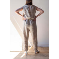 Ichi Antiquités Linen Canvas Sleeveless Jumpsuit in Natural