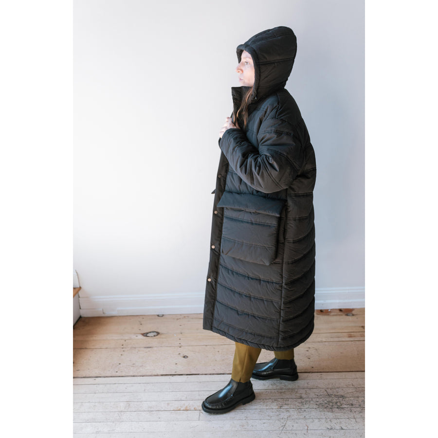 Henrik Vibskov Tabasco Long Coat in Caviar