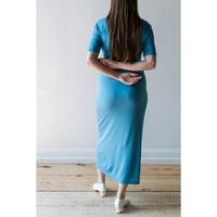 Nomia Polo Maxi Dress in Ocean / Brown Collar