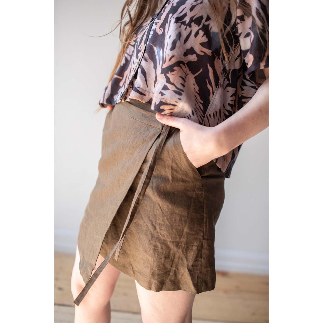 Sayaka Davis Layered Wrap Skirt in Espresso