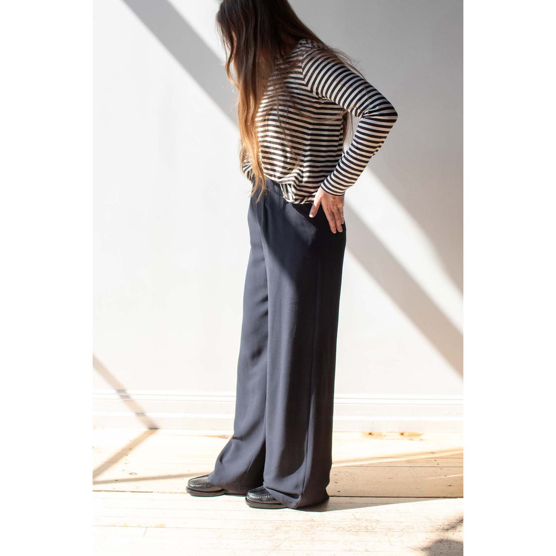 Apiece Apart Cara Wide Leg Pant in Midnight