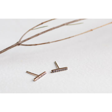 Melissa Joy Manning Black Diamond Linear Stud Earrings