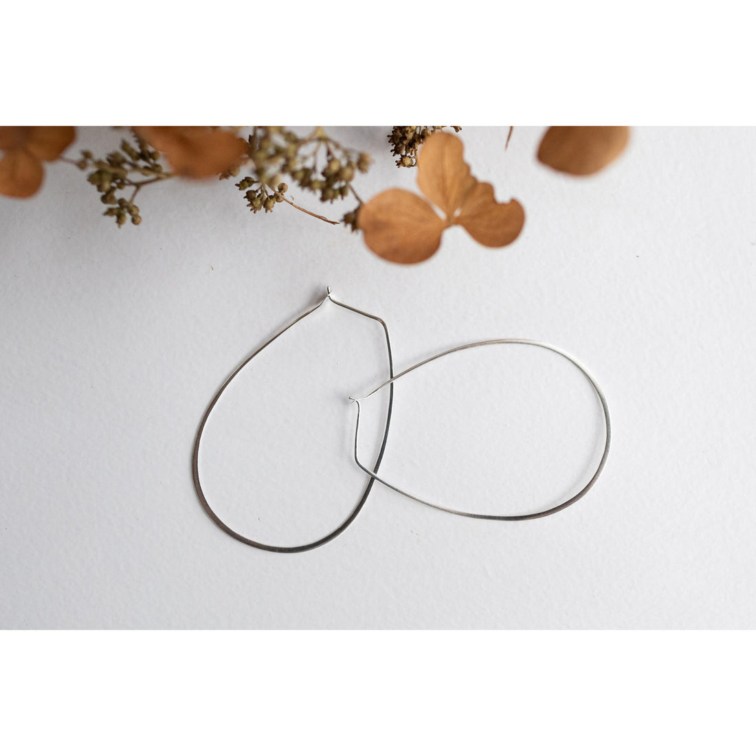 Melissa Joy Manning Large Teardrop Hoops in Sterling Silver