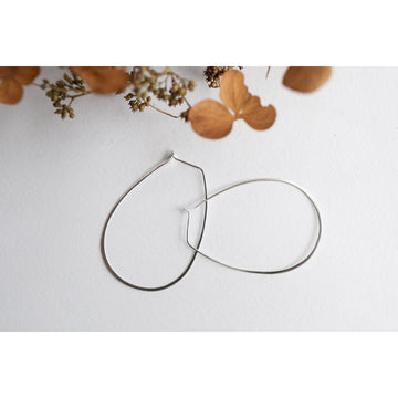 Melissa Joy Manning Large Teardrop Hoops in Sterling Silver