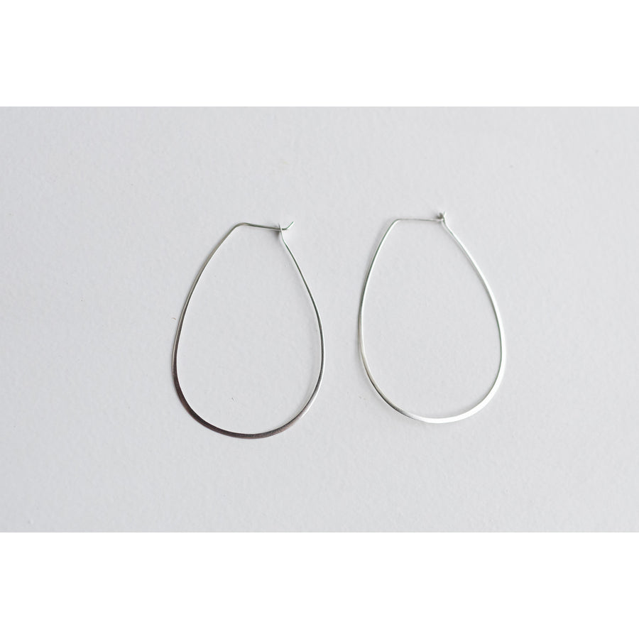 Melissa Joy Manning Large Teardrop Hoops in Sterling Silver