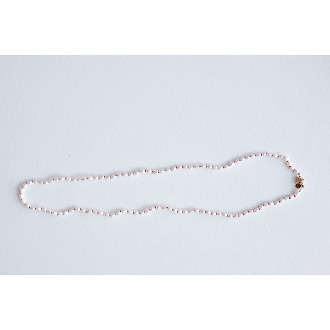 Beatrice Valenzuela Pearl Brujeria Necklace in Red Silk