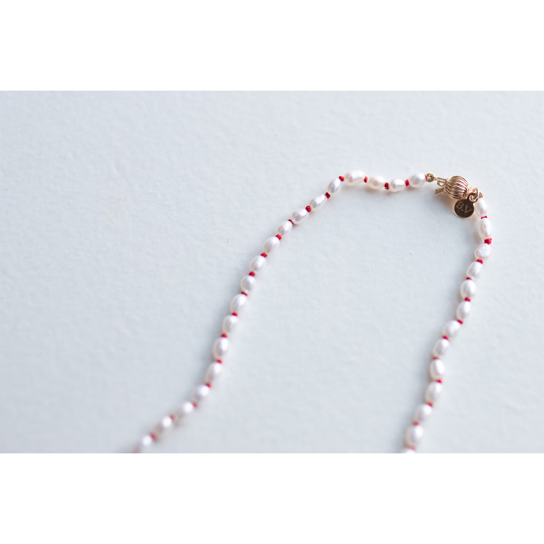 Beatrice Valenzuela Pearl Brujeria Necklace in Red Silk