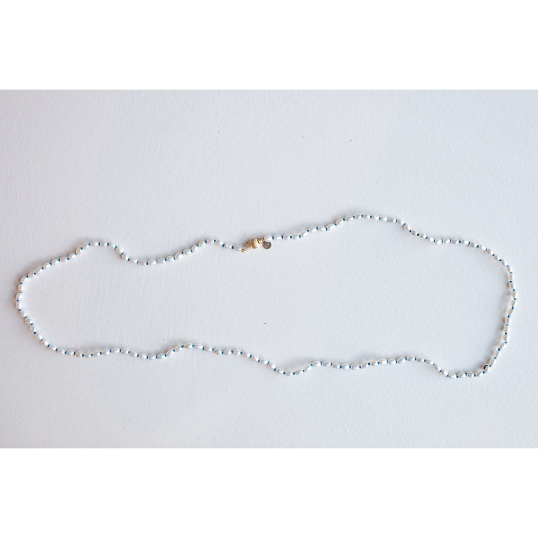 Beatrice Valenzuela Pearl Brujeria Necklace in Blue Silk