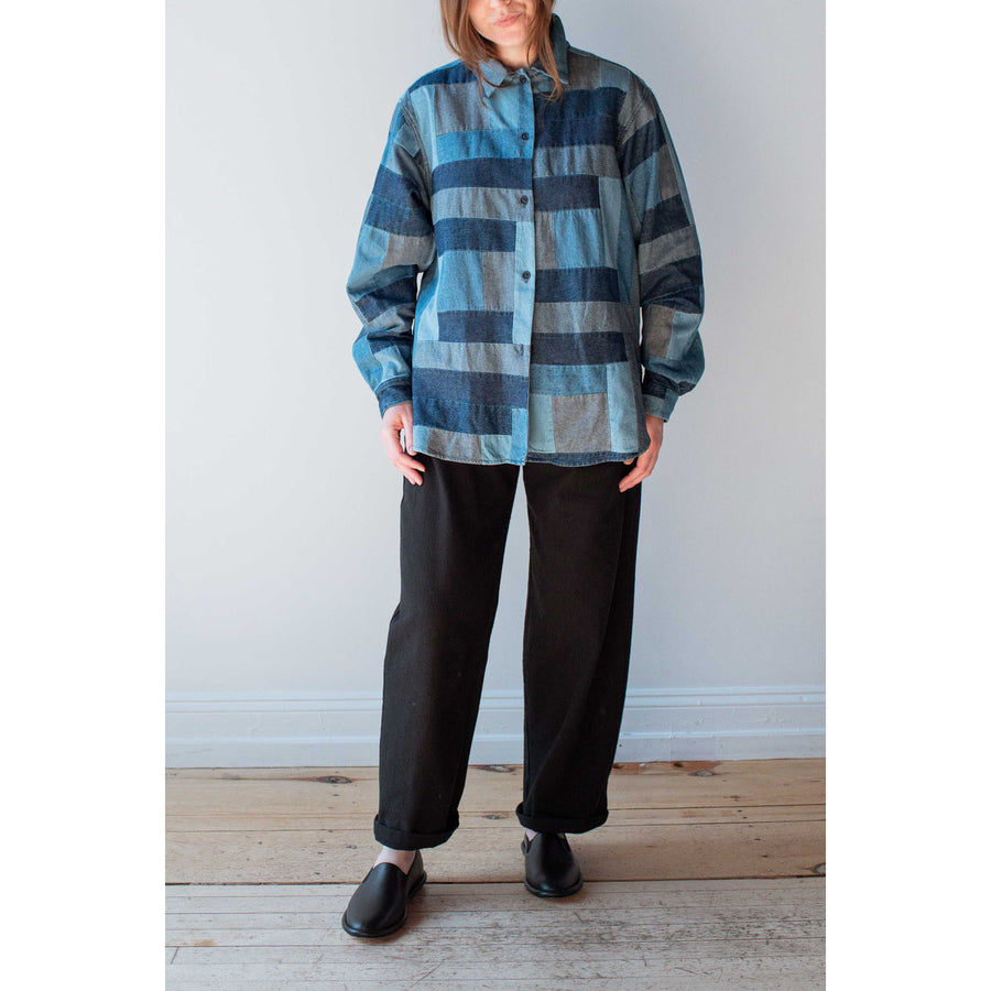 Carleen Big Shirt in Log Cabin Patchwork