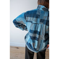 Carleen Big Shirt in Log Cabin Patchwork