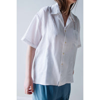 Blluemade Spread Collar Shirt in White