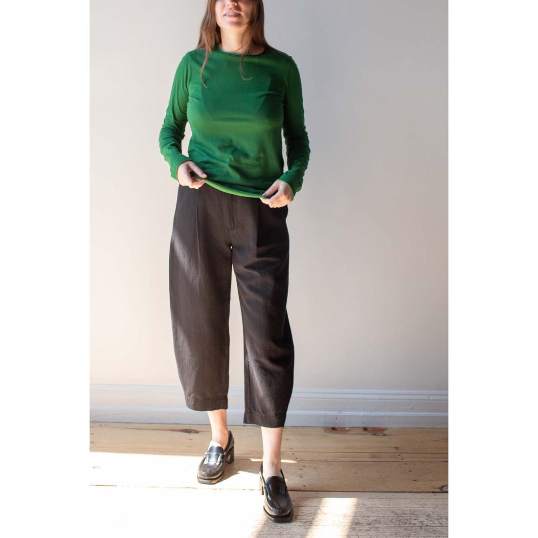 Apiece Apart Petite Bari Crop Trouser in Black