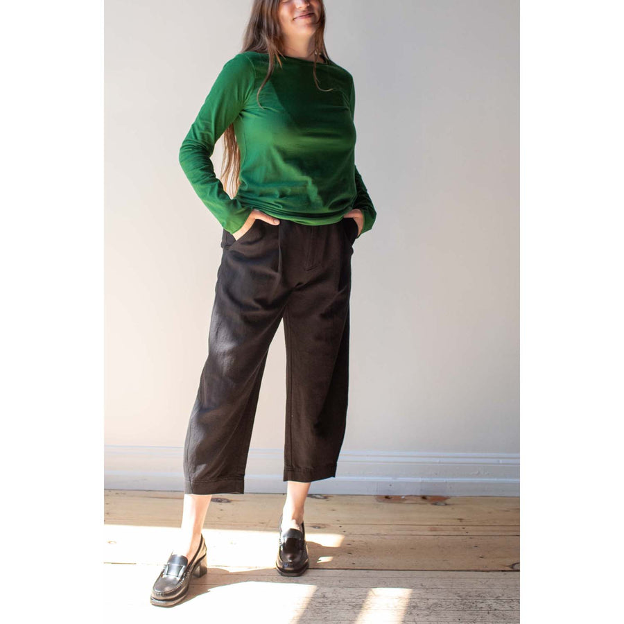 Apiece Apart Petite Bari Crop Trouser in Black