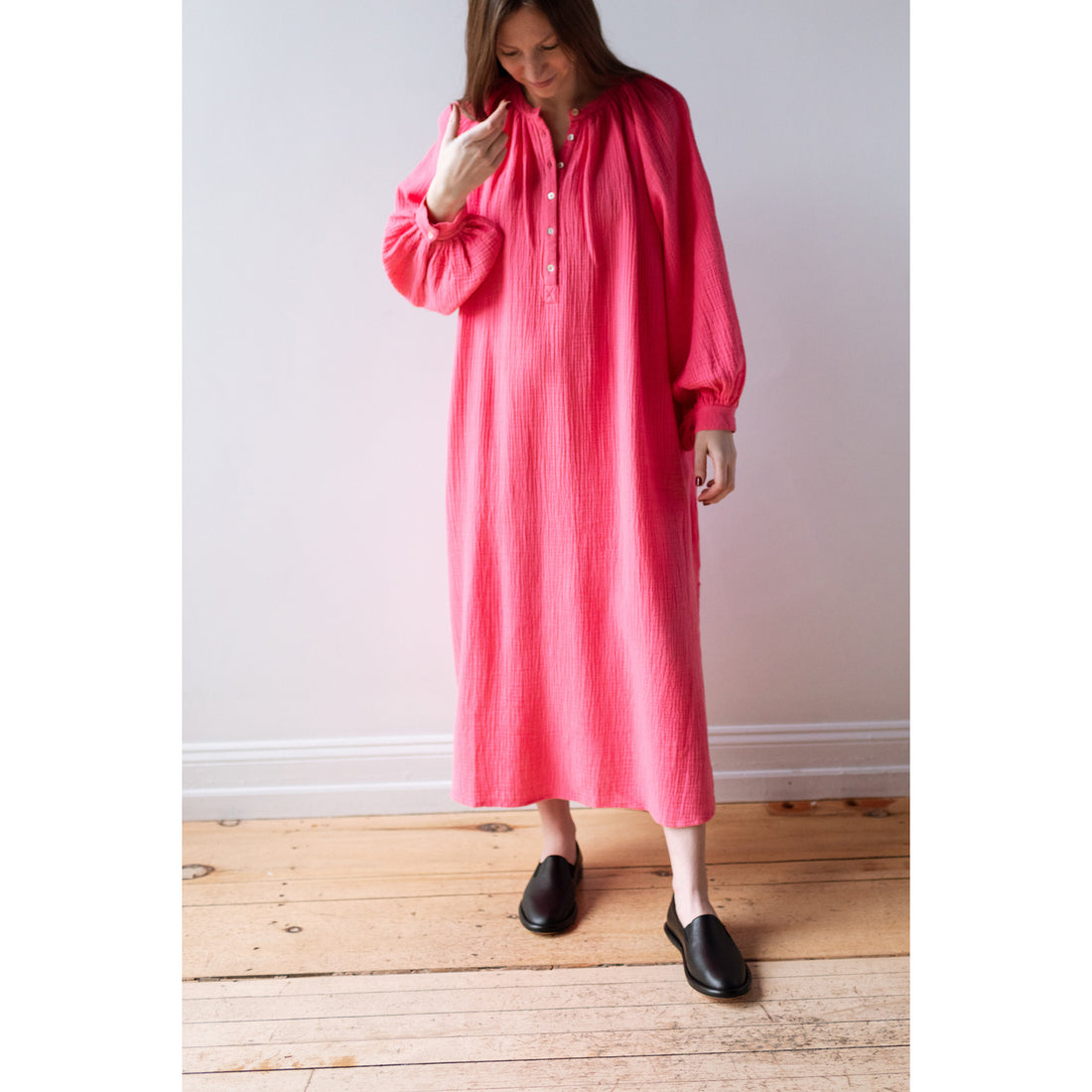 Anaak Emilie Longsleeve Caftan in Pink