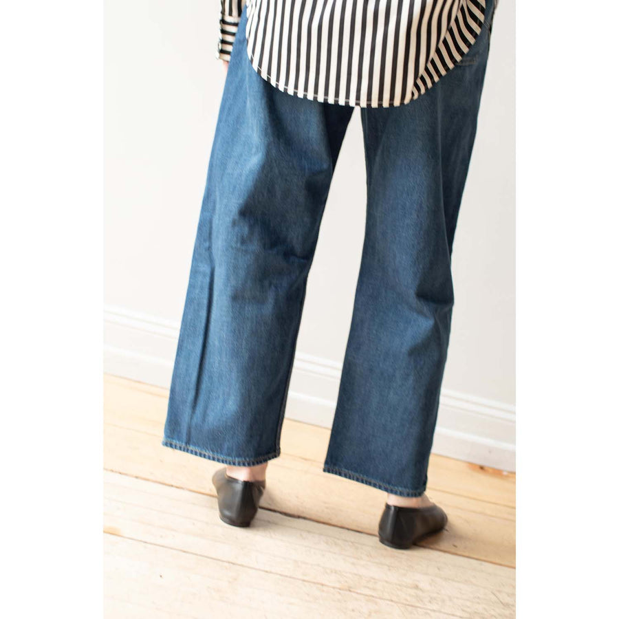 Chimala Selvedge Denim Ranch Pants in Dark Wash