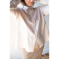 Hope Elma Edit Clean Shirt in Light Beige Micro Stripe