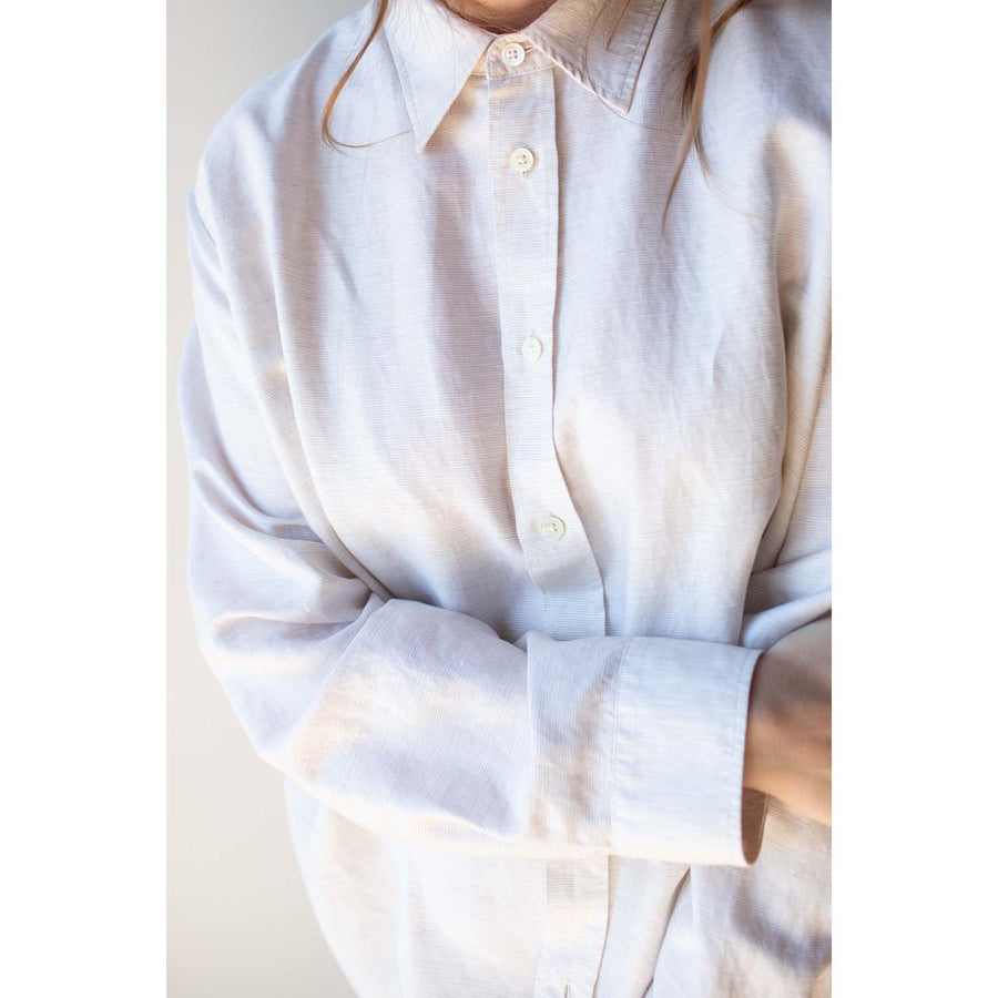 Hope Elma Edit Clean Shirt in Light Beige Micro Stripe