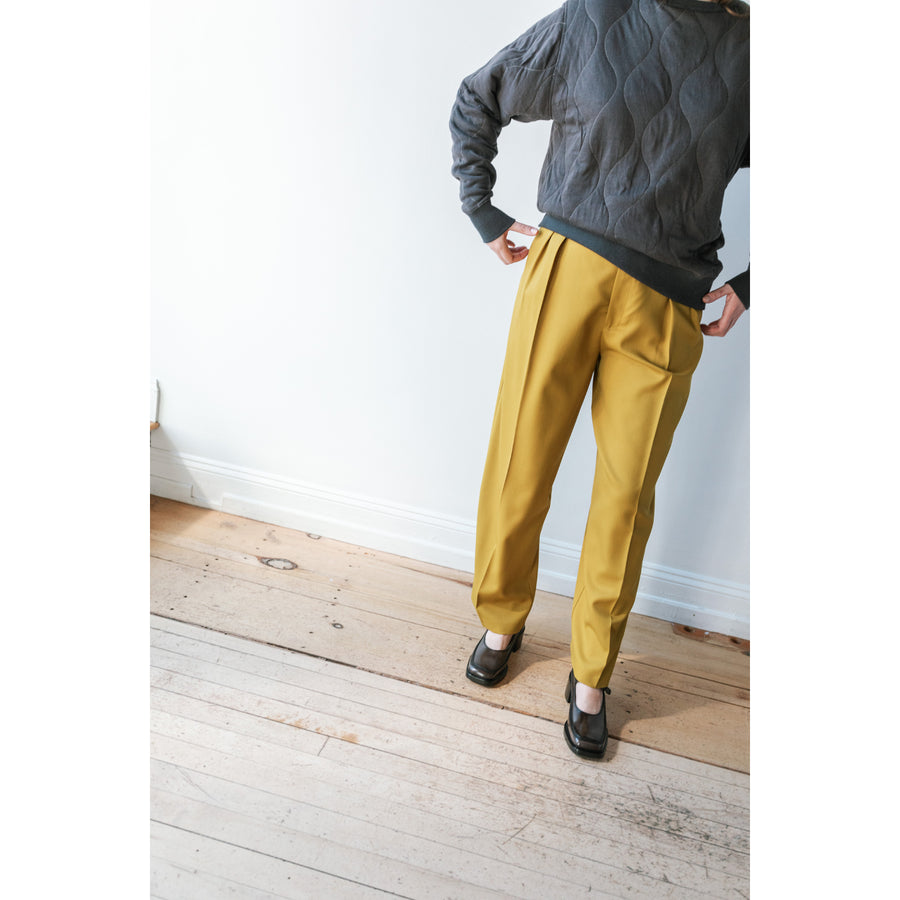 Kallmeyer Houghton Pleated Trouser in Chartreuse