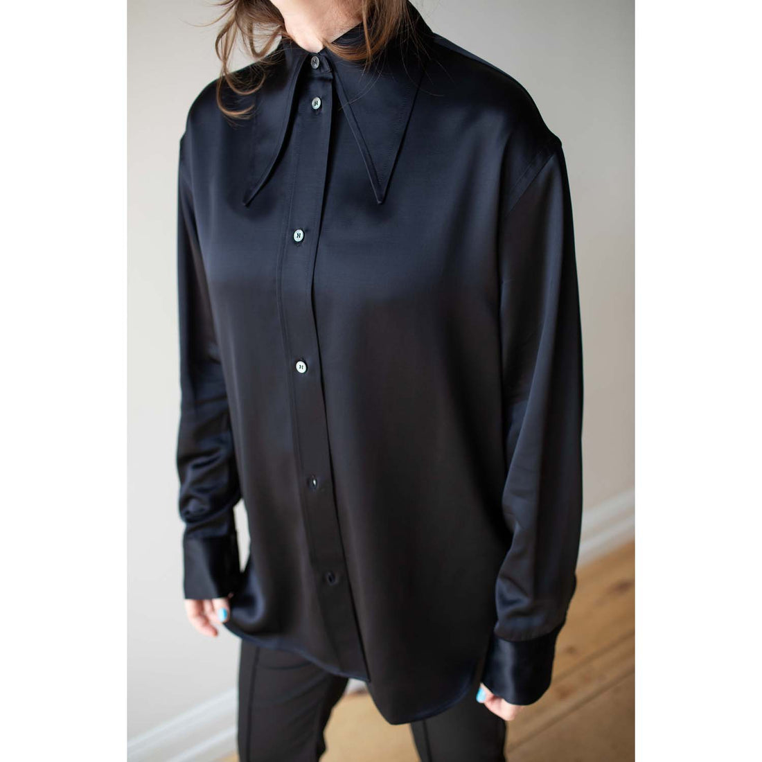 Studio Nicholson Gable Shirt in Black Ink