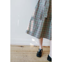 Henrik Vibskov Transfer Dress in Brown Green Checks