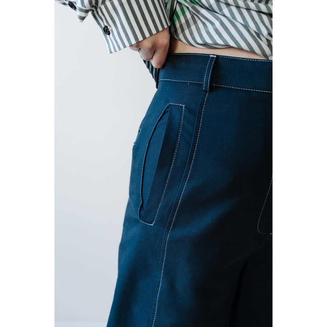 Henrik Vibskov Navy Post Pant in Navy x Off White