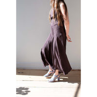 Nomia Cross Back Maxi Dress in Raisin