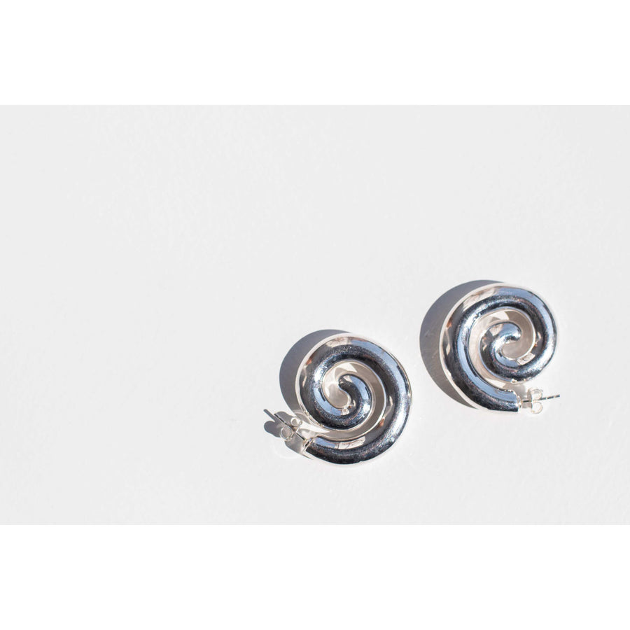 Nomia Spiral Earrings in Sterling Silver