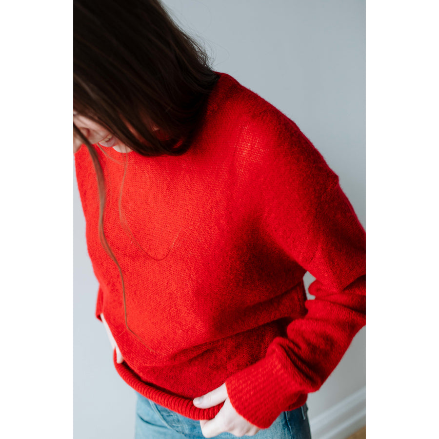 Apiece Apart Softest Tissue Weight Sweater in Red