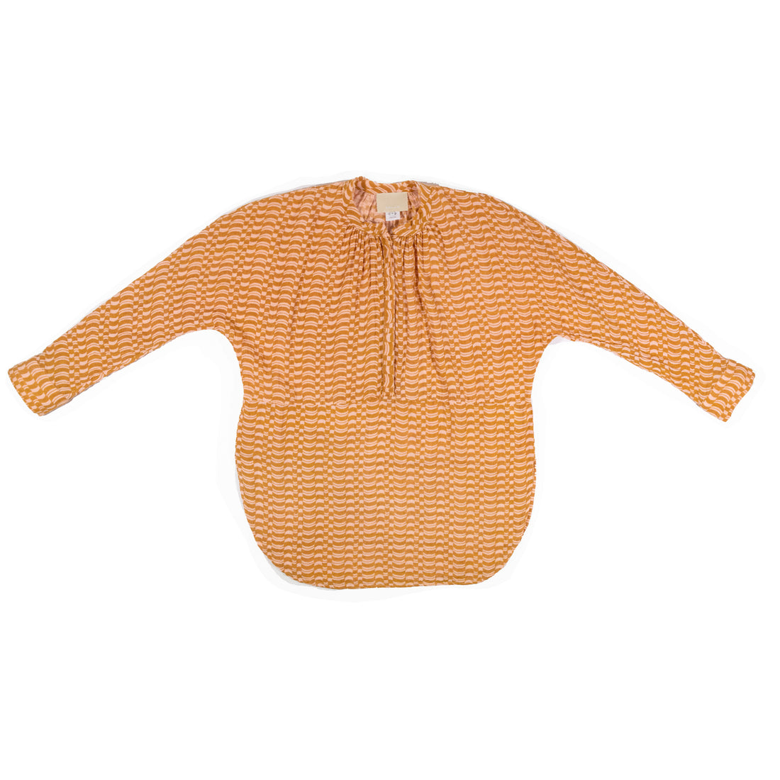 Anaak Mekong Henley Tunic in Cantaloupe Swirl