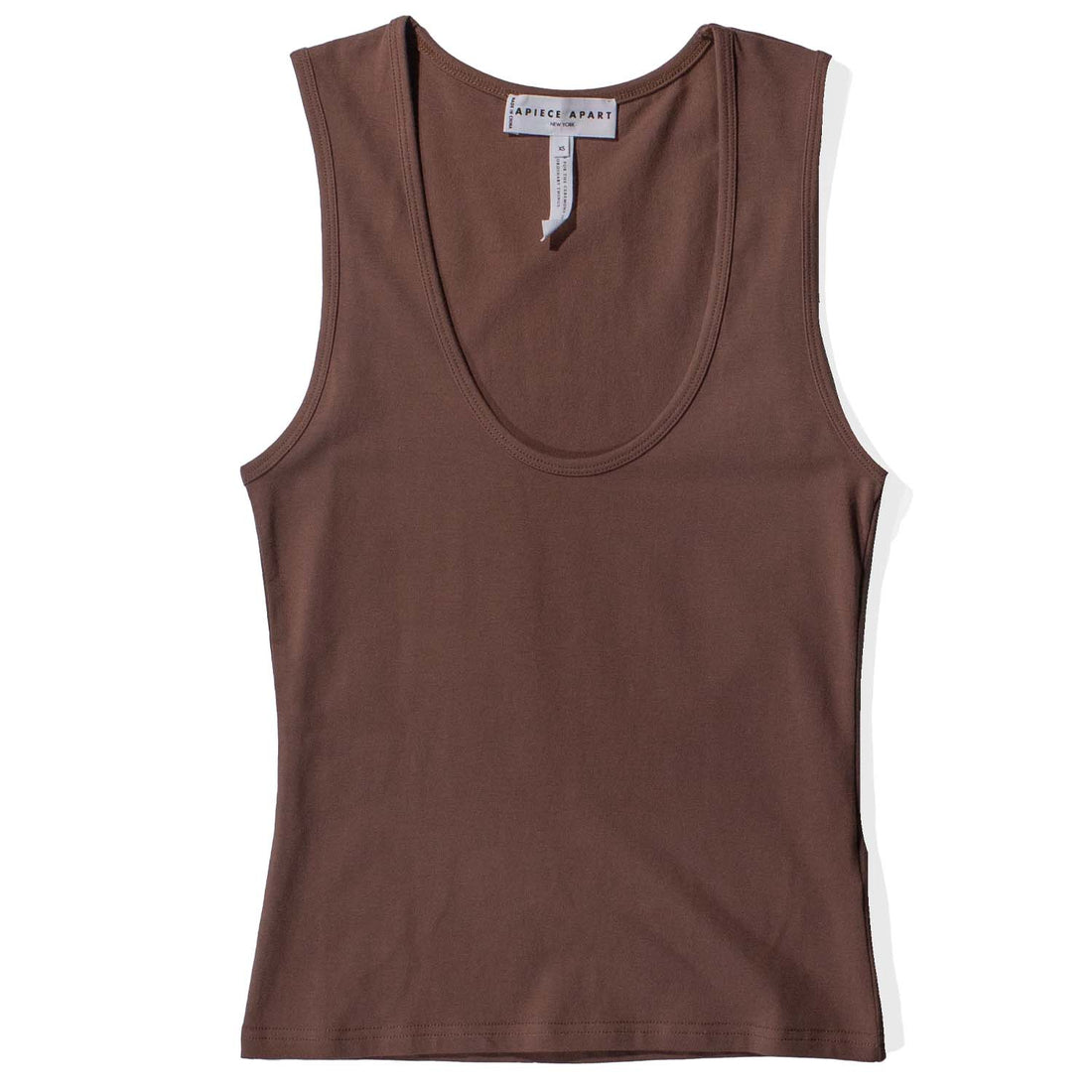 Apiece Apart Uri Low-Cut Tank in Chocolate