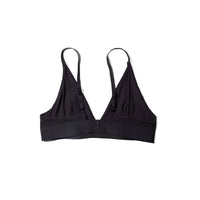 Baserange Triangle Bra in Black Cotton Rib