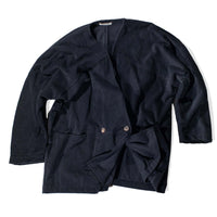 Black Crane Corduroy Geometric Jacket in Dark Grey