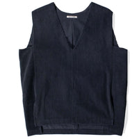 Black Crane Corduroy Vest in Dark Grey