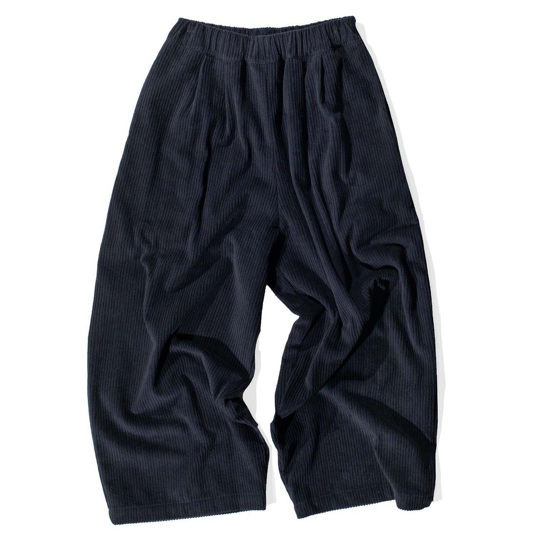 Black Crane Corduroy Wide Pants in Dark Grey