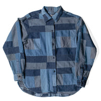 Carleen Big Shirt in Log Cabin Patchwork