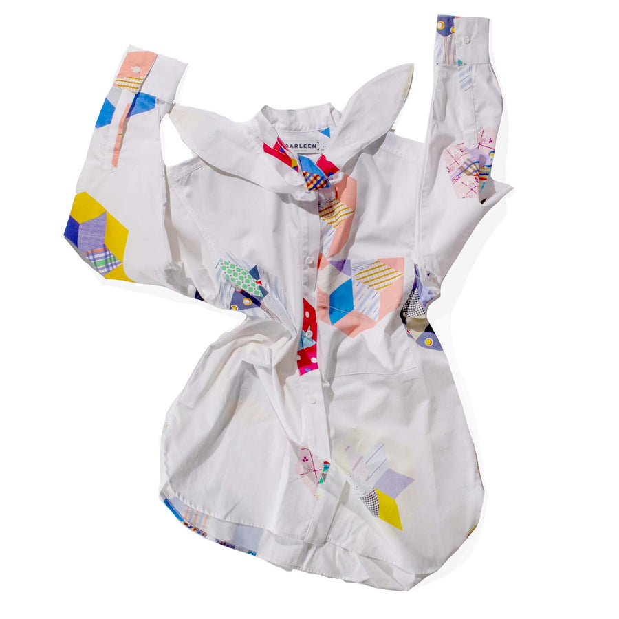 Carleen Emma Bow Shirt in Beach Ball Poplin