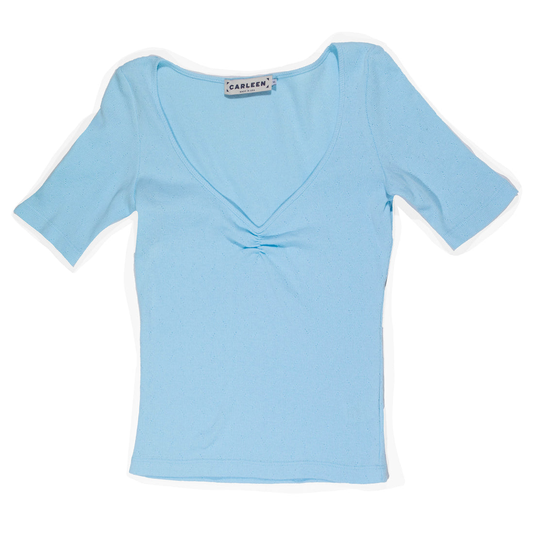 Carleen Lara Shirt in Blue Pointelle