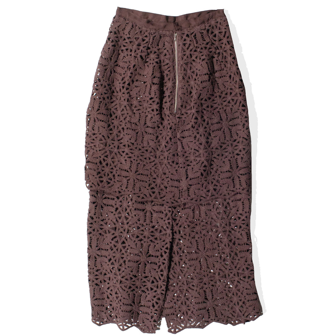 Caron Callahan Lakshmi Skirt in Chocolate Cotton Lace